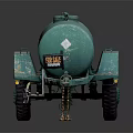 Green Fuel Tank Trailer With Single Wheel Storage Tank And Hitch