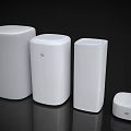 White Wireless Speakers With Modern Sleek Design And Various Shapes For Home Audio Use