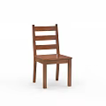 Classic Wooden Dining Chair With Comfortable Seat And Solid Backrest Design 3d model