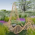 New Chinese style gallery frame made of bamboo 3d model
