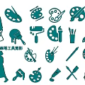 Painting Tools Silhouette Decorative Hanging Ornaments With Various Art Supplies Designs
