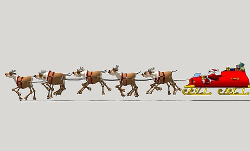 Modern Sleigh Santa Claus 3d model