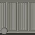 Elegant Modern Interior Design With Gypsum Cornice On Gray Paneled Wall 3d model