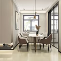 Modern Living And Dining Room Interior Design With Sofa Coffee Table Plant And Wooden Cabinets