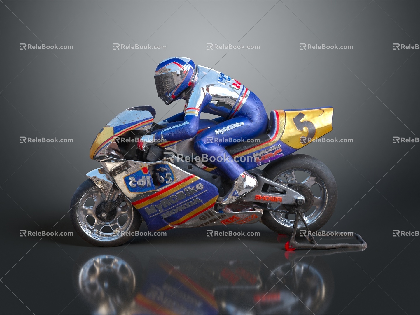 Modern motorcycle two-wheeled motorcycle off-road motorcycle road racing motorcycle 3d model