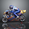 Modern motorcycle two-wheeled motorcycle off-road motorcycle road racing motorcycle 3d model