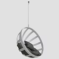 Modern Minimalist Light Grey Hanging Swing Chair With Soft Cushion For Cozy Indoor Leisure