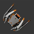 Orange White Modern Mechanical Robot Equipment With Blue Light Sensor And Legs