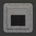 Marble Texture Square Switch Panel With Black Buttons And Warning Symbol For Home Use