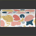 Colorful Patterned Paper Bag For Daily Use With Abstract Shapes And Vibrant Design