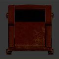Red Classic Armchair With High Back Upholstered Seat Decorative Armrests And Wooden Legs