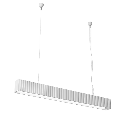 Minimalist Modern Rectangular Ribbed White Pendant Light With Sleek Design Hanging For Interior Decoration 3d model