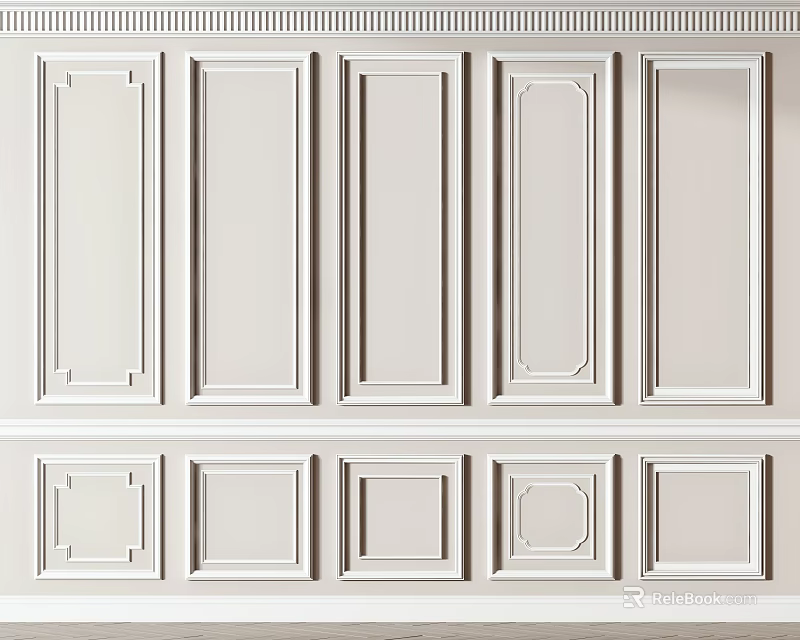 Various Gypsum Molding Styles And Designs For Interior Wall Panel Decoration 3d model 