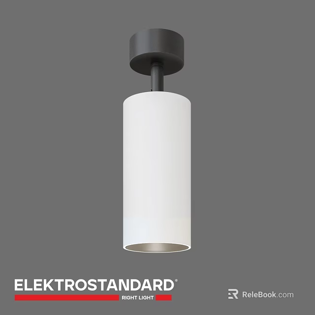 Modern White Cylindrical Downlight Spotlight with Black Base and Sleek Design 3d model 