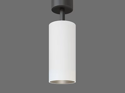 Modern White Cylindrical Downlight Spotlight with Black Base and Sleek Design 3d model