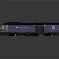 Blue and Yellow Great Western Railway Train with Streamlined Front Design