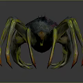 Fantasy Spider Like Creature With Long Colorful Legs Red Tipped Claws And Spiked Body Design