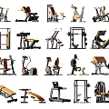 Diverse Sports Equipment for Home Gym Fitness Training Including Treadmill Dumbbell Rack and Exercise Bench