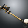 Vintage Mechanical Equipment Featuring Brass Rod Black Clamps And White Knobs