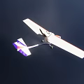 Colorful Glider Flying High In Blue Sky With White Clouds 3d model