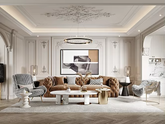 French Living Room 3d model