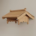 New Chinese Style Door Head New Chinese Style Building Component Eaves 3d model
