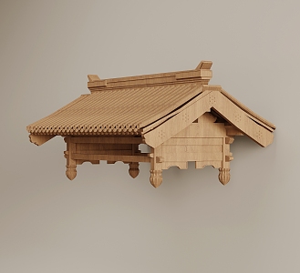 New Chinese Style Door Head New Chinese Style Building Component Eaves 3d model