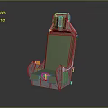 Astronaut Spacecraft Seat With Green Cushion And Safety Features For Space Missions