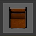 Stylish Modern Orange Upholstered Armchair With Black Metal Frame