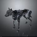 Futuristic Silver Robotic Dog With Mechanical Structure And Metallic Limb Design 3d model