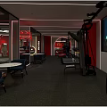 Urban Fight Club Boxing Ring Fitness Training Space With Red Black Decor