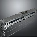White Train Car Model With Textured Surface Multiple Windows Wheels And Gray Background 3d model