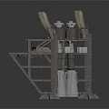 Industrial Machinery Equipment with Platform Ladder Cylindrical Units and Support Structures