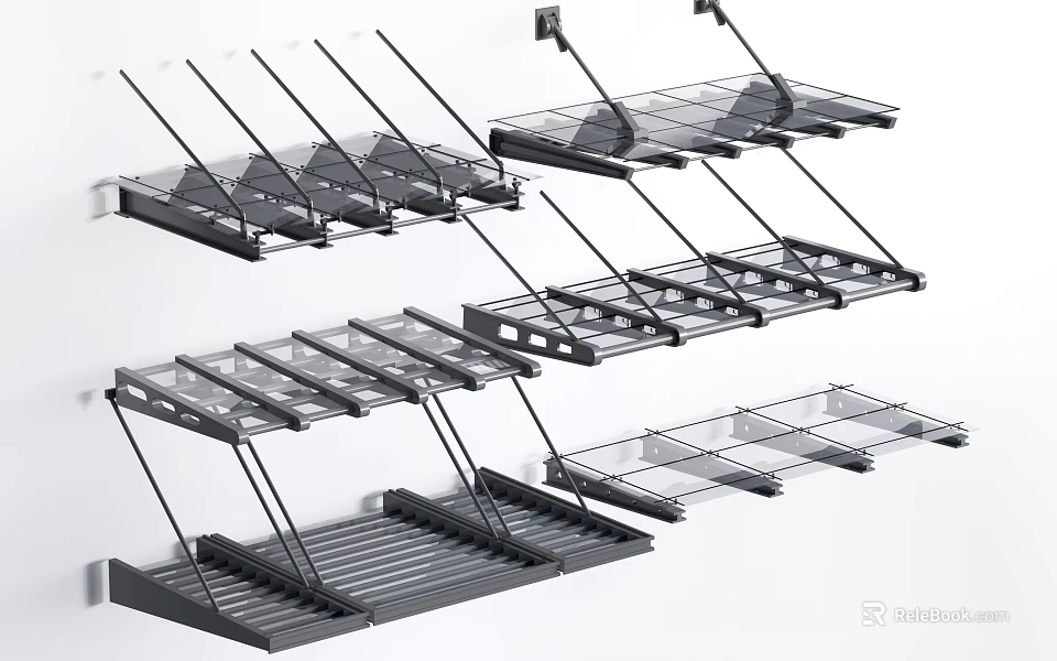 Outdoor Awning Structures With Foldable Metal Frames And Multiple Installation Designs 3d model 