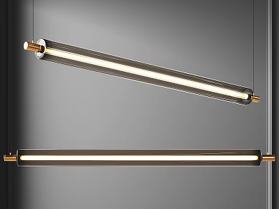 Modern Linear Chandelier With Gold Metal Accents And Warm LED Lighting For Contemporary Spaces 3d model