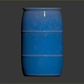 Blue Metal Striped Storage Barrel Ideal For Daily Life Supplies Use