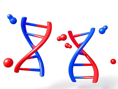 Medical Devices With DNA Double Helix Molecular Structure For Scientific Research And Analysis 3d model