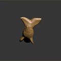 Shiny Golden Dolphin Movie Character Sculpture With Glossy Reflective Surface Details