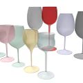 Colorful Wine Glasses Collection With Various Colored Stems And Assorted Hues 3d model
