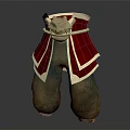 Character Lower Body Costume With Red Belt Golden Decoration And Green Pants Worn Cuffs