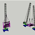 Mechanical Lifting Device With Pink Frame Green Components And Blue Base