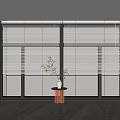 Modern floor-to-ceiling window blinds 3d model