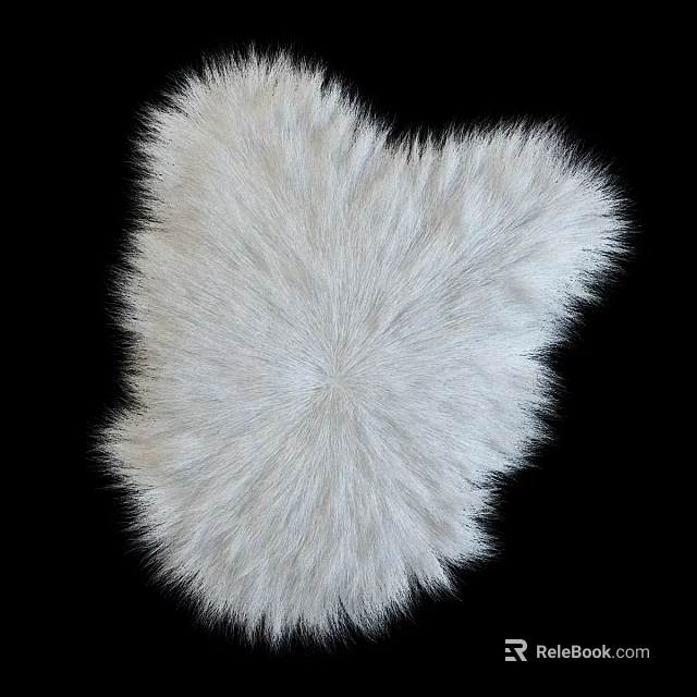 White Fluffy Shaped Rug With Soft Texture For Modern Home Decor 3d model 