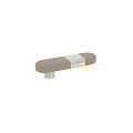 Modern Upholstered Stools With Wood Grain Detail And Gold Metal Legs