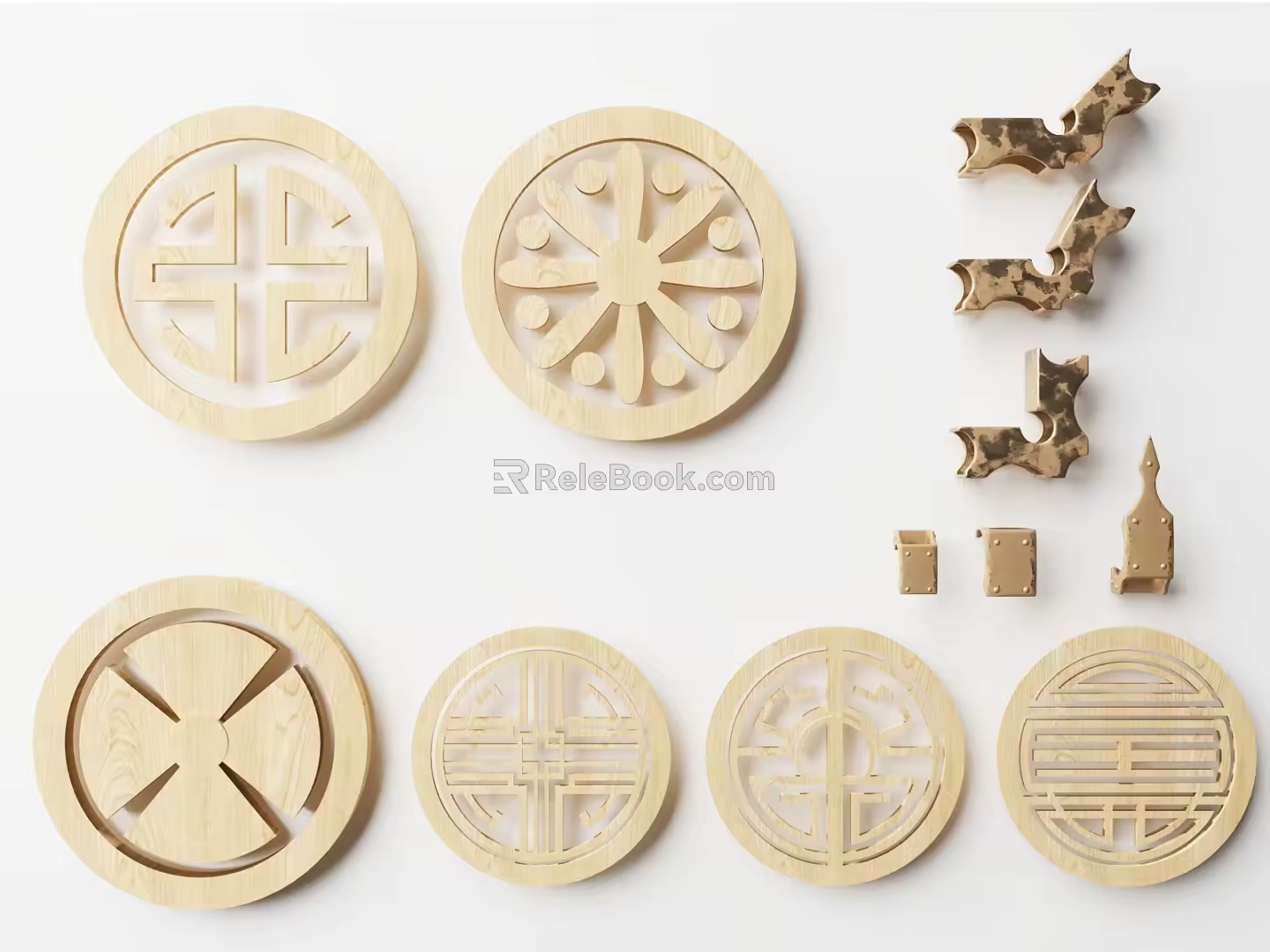 Chinese Japanese style ancient architecture ancient architecture assets Japanese style window grillwork window antique leak window hollow pane carved pattern landscape wall lattice window 3d model