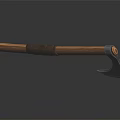 Classic Axe Weapon With Wooden Handle Leather Wrap And Metal Head