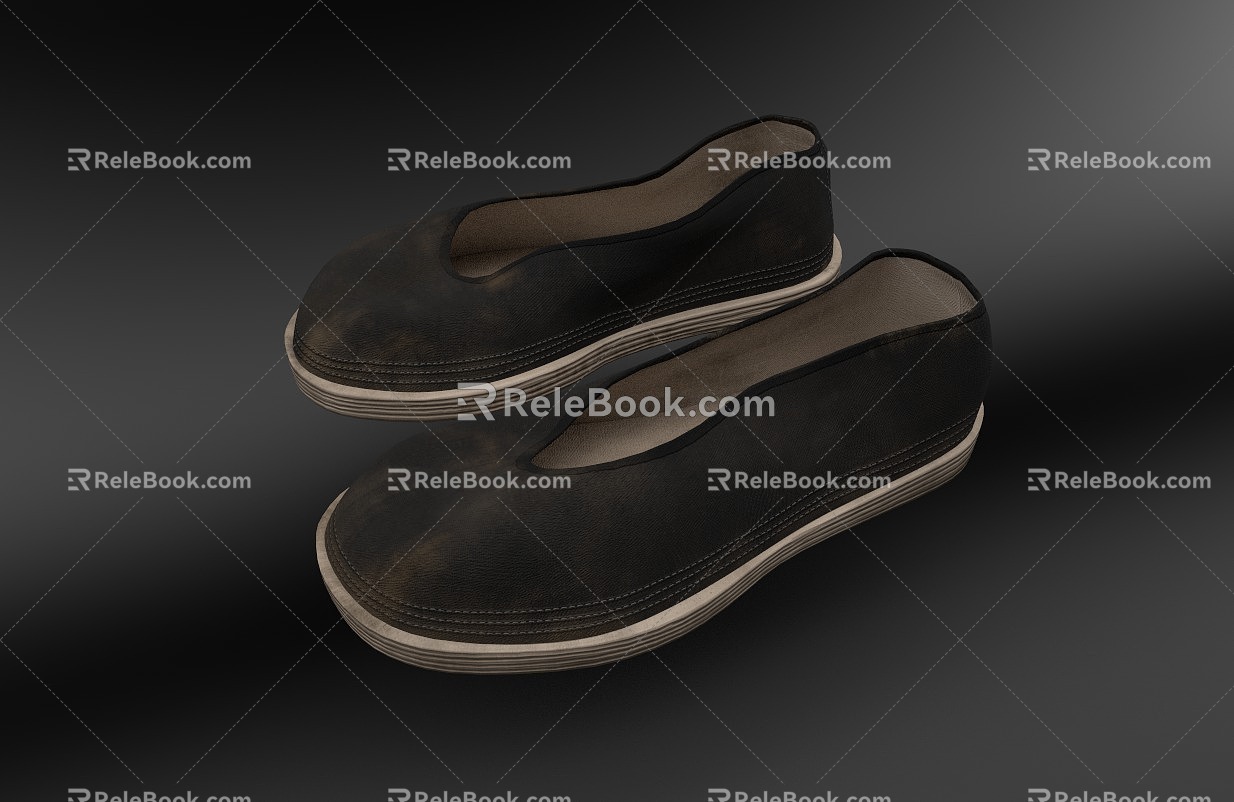 Chinese antique shoes 3d model