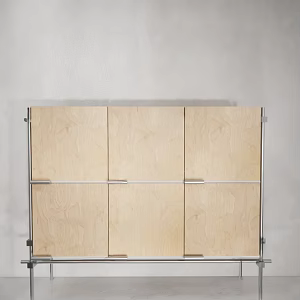 Industrial Birch Marine Board Log Wind Square Space Furniture Wide Floating Vertical Cabinet Side Cabinet Single Product Metal Optical Axis Furniture 3d model