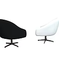 Modern White And Black Leisure Chairs With Sleek Metal Base And Comfortable Design