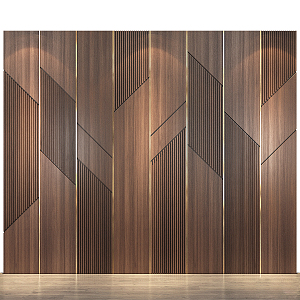 Modern background wall solid wood background wall 3d model